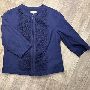 Coldwater Creek Navy Blue Textured Blazer